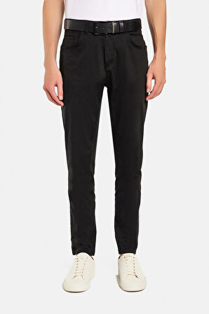 Erkek Regular Fit Rahat Kesim Kanvas Siyah Pantolon