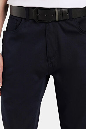 Erkek Regular Fit Rahat Kesim Kanvas Lacivert Pantolon