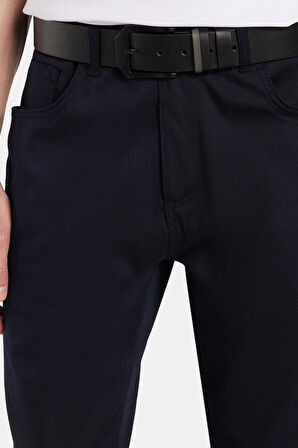 Erkek Regular Fit Rahat Kesim Kanvas Lacivert Pantolon