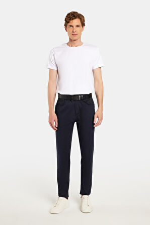 Erkek Regular Fit Rahat Kesim Kanvas Lacivert Pantolon
