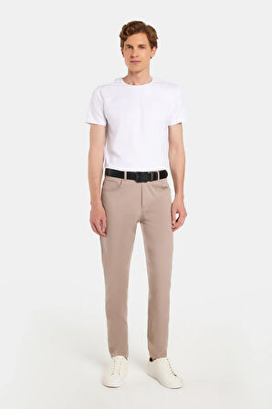 Erkek Regular Fit Rahat Kesim Kanvas Taş Pantolon