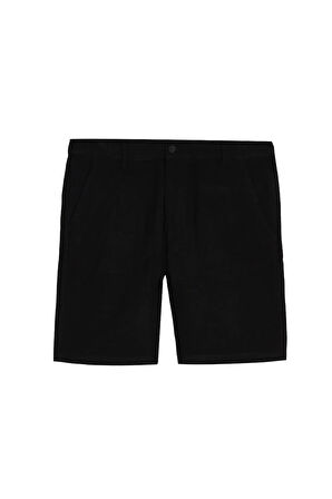 Erkek Regular Rahat Kesim Yandan Cepli Fermuarlı Bermuda Şort