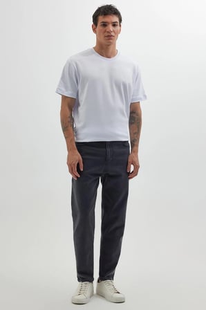 Erkek Regular Fit Bol Kesim Denim Yıkamalı Efektli Esnek Gri Jean Kot Pantolon