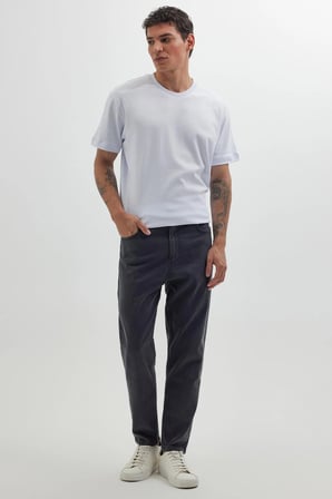 Erkek Regular Fit Bol Kesim Denim Yıkamalı Efektli Esnek Gri Jean Kot Pantolon