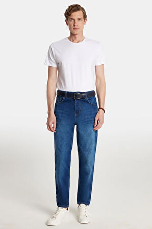 Erkek Relax Fit Geniş Kesim Boru Paça Denim Yıkamalı Taşlamalı Esnek Jean Kot Pantolon