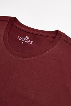 Unisex 3'lü Paket Siyah-Beyaz-Bordo Rengi Slim Fit Dar Kesim %100 Pamuk Bisiklet Yaka Tişört