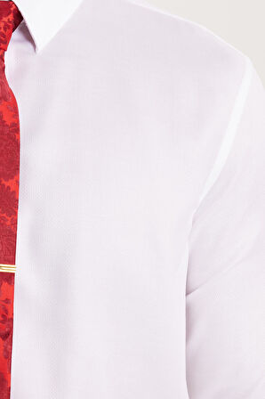 Slim Fit Beyaz Non-Iron %100 Pamuk Doğa Dostu Ekoteks Belgeli Ütü Gerektirmez Gömlek