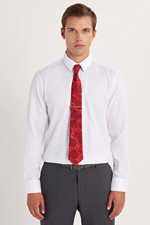 Slim Fit Beyaz Non-Iron %100 Pamuk Doğa Dostu Ekoteks Belgeli Ütü Gerektirmez Gömlek