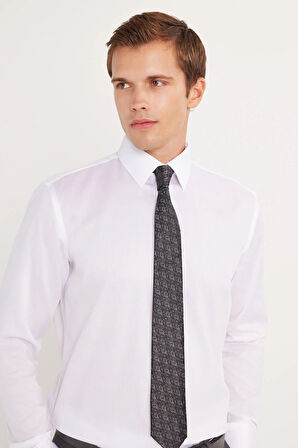 Regular Fit Beyaz Non-Iron %100 Pamuk Doğa Dostu Ekoteks Belgeli Ütü Gerektirmez Gömlek