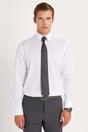 Regular Fit Beyaz Non-Iron %100 Pamuk Doğa Dostu Ekoteks Belgeli Ütü Gerektirmez Gömlek