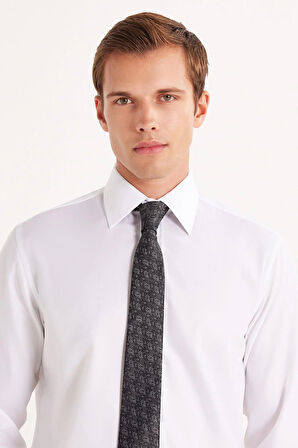 Erkek Regular Fit Beyaz Non-Iron %100 Pamuk Doğa Dostu Ekoteks Belgeli Ütü Gerektirmez Beyaz Gömlek