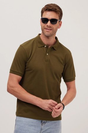 Erkek Slim Fit Dar Kesim Pamuklu Yumuşak Dokulu Serin Tutan Kumaş Düz Pike Polo Yaka Tişört