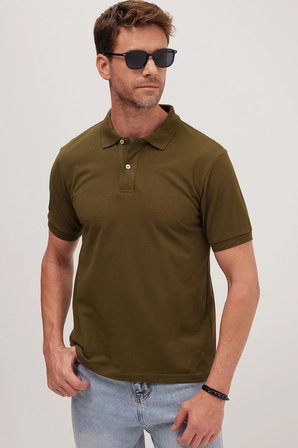 Erkek Slim Fit Dar Kesim Pamuklu Yumuşak Dokulu Serin Tutan Kumaş Düz Pike Polo Yaka Tişört
