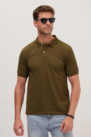 Erkek Slim Fit Dar Kesim Pamuklu Yumuşak Dokulu Serin Tutan Kumaş Düz Pike Polo Yaka Tişört
