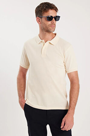 Erkek Slim Fit Dar Kesim Pamuklu Yumuşak Dokulu Serin Tutan Kumaş Düz Pike Polo Yaka Tişört