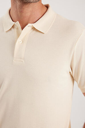 Erkek Slim Fit Dar Kesim Pamuklu Yumuşak Dokulu Serin Tutan Kumaş Düz Pike Polo Yaka Tişört