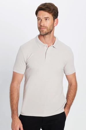 Erkek 3'lü Paket Siyah-Yeşil-Gri Slim Fit Dar Kesim Pamuklu Düz Pike Polo Yaka Tişört
