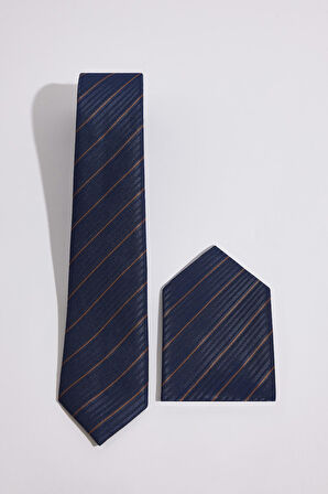 Desenli Klasik Cep Mendilli Erkek Kravat