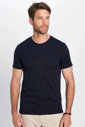 Unisex 3'lü Paket Siyah-Beyaz-Lacivert Slim Fit Dar Kesim %100 Pamuk Bisiklet Yaka Tişört