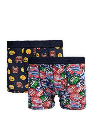 Erkek 10'lu Desenli Likralı Pamuklu Esnek Kumaş Premium Seri Boxer