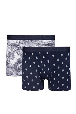 Erkek 10'lu Desenli Likralı Pamuklu Esnek Kumaş Premium Seri Boxer