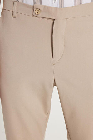 Erkek Slim Fit Dar Kesim Chino Yandan Cepli Pamuklu Taş Pantolon