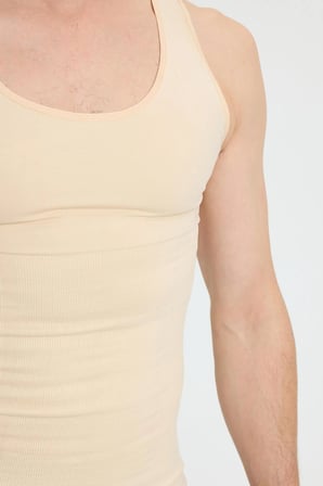 Erkek Süper Slim Fit Extra Dar Kesim Lastikli Ten Rengi Atlet Korse