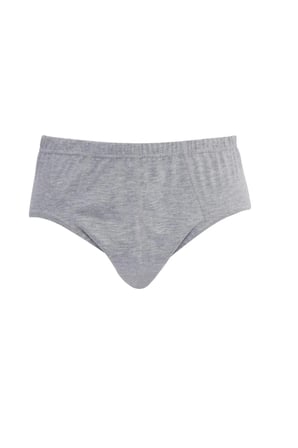 %100 Pamuk 6'lı Paket Lastikli Gri Slip Erkek Külot