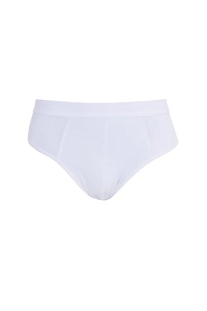 Erkek 6'lı Paket Pamuklu Likralı Slip Beyaz Penye Külot
