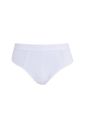 Erkek 2'li Paket Likralı Bambu Beyaz Slip Külot