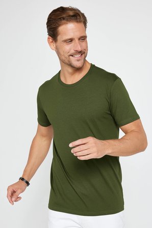 Unisex 5'li Pkt Siyah-Beyaz-Bordo-Haki-Açık Mavi Slim Fit Dar Kesim %100 Pamuk Bisiklet Yaka Tişört
