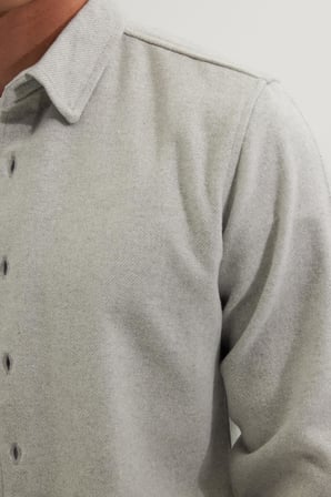 Erkek Slim Fit Dar Kesim Uzun Kollu Düz Kışlık Oduncu Gri Gömlek