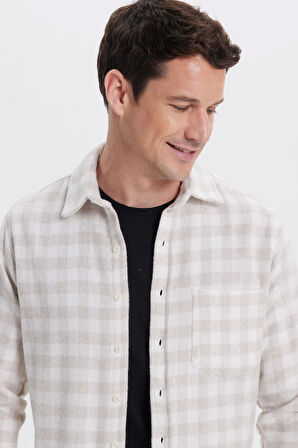 Erkek Regular Fit Klasik Kesim Büyük Kareli Tep Cepli Oduncu Gömlek
