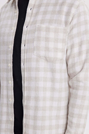 Erkek Regular Fit Klasik Kesim Büyük Kareli Tep Cepli Oduncu Gömlek