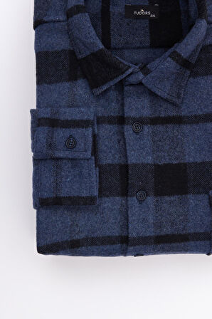 Erkek Big Size Büyük Beden Uzun Kollu Cepli Kareli Kışlık Oduncu Gömlek