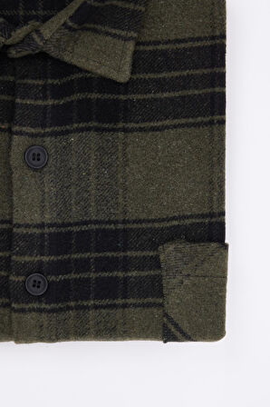 Erkek Big Size Büyük Beden Uzun Kollu Cepli Kareli Kışlık Oduncu Gömlek