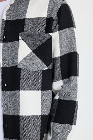 Erkek Regular Fit Klasik Kesim Kareli Cepli Oduncu Gömlek