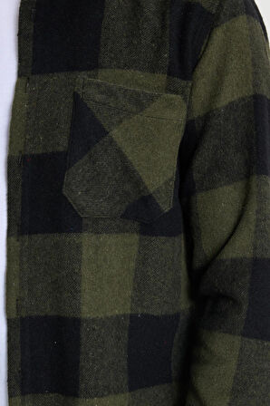 Erkek Regular Fit Klasik Fit Kareli Cepli Oduncu Gömlek