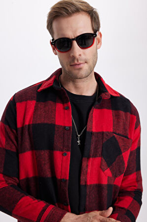 Erkek Regular Fit Klasik Kesim Kareli Cepli Oduncu Gömlek