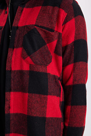 Erkek Regular Fit Klasik Kesim Kareli Cepli Oduncu Gömlek