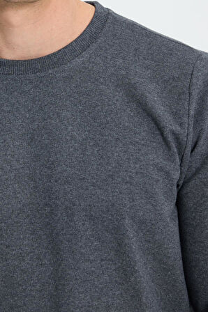 Erkek Relax Fit Pamuklu 2 İplik Yumuşak Dokulu Bisiklet Yaka Füme Eşofman Takımı