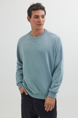 Unisex 3'lü Paket Sax Mavi-Taş-Okyanus Mavi Relax Fit %100 Pamuk 3 İplik Bisiklet Yaka Sweatshirt