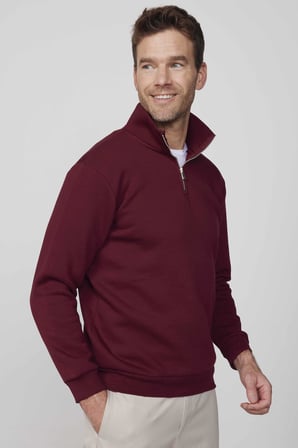 Unisex 3'lü Paket Siyah-Taş-Bordo Relax Fit Pamuklu Yarım Fermuarlı Dik Yaka Sweatshirt