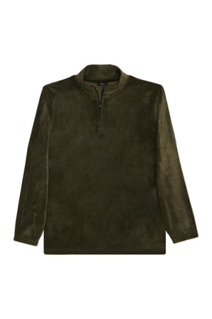 Unisex 3'lü Paket Haki-Ekru-İndigo Standart Fit Soğuğa Karşı Dayanıklı Polar Sweatshirt