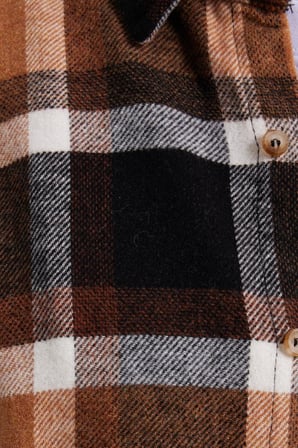 Erkek Slim Fit Dar Kesim Kareli Kışlık Oduncu Gömlek