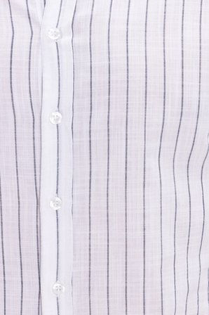 Erkek Slim Fit Dar Kesim Uzun Kollu %100 Pamuk Keten Doku Çizgili Gömlek