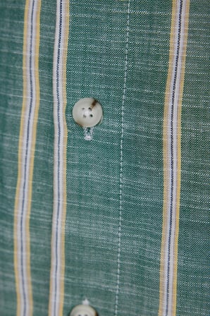 Erkek Regular Fit Klasik Kesim Oversize %100 Pamuk Tek Cepli Çizgili Kısa Kollu Koyu Yeşil Gömlek