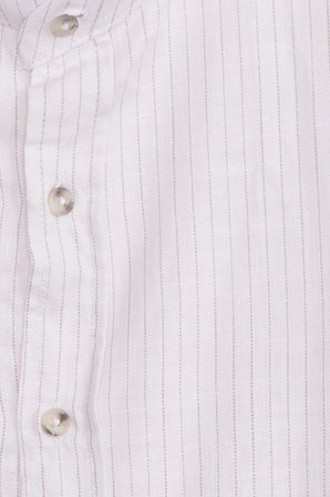 Erkek Slim Fit Dar Kesim Uzun Kollu %100 Pamuk Keten Doku Çizgili Hakim Yaka Gömlek