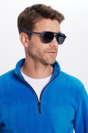 Unisex 3'lü Paket Gri-Haki-Saks Mavi Standart Fit Soğuğa Karşı Dayanıklı Polar Sweatshirt