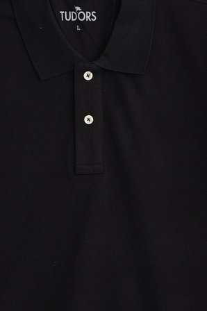 Erkek Slim Fit Dar Kesim Premium Seri %100 Pamuk Yumuşak Dokulu Merserize Siyah Polo Yaka Tişört